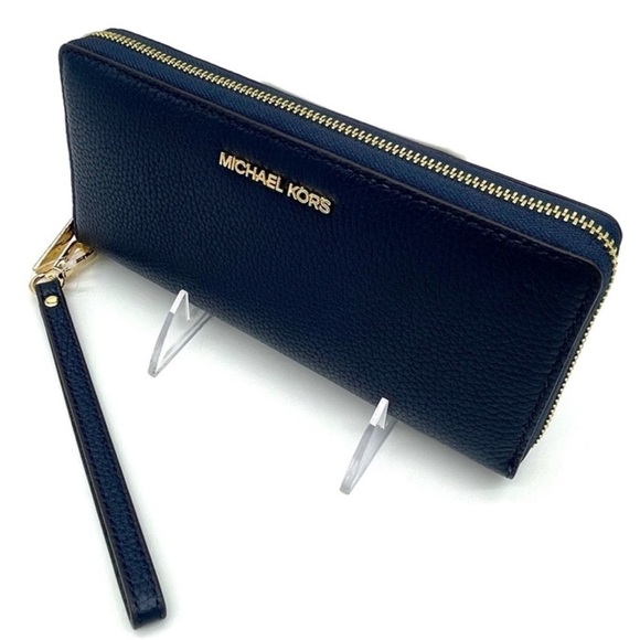 Michael Kors Large Continental Wallet Wristlet Navy Blue - Picture 6 of 8